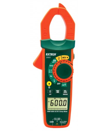 EX655: PINZA AMPERIMÉTRICA DE CA / CC DE VERDADERO VALOR EFICAZ DE 600 A + NCV